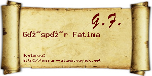 Gáspár Fatima névjegykártya